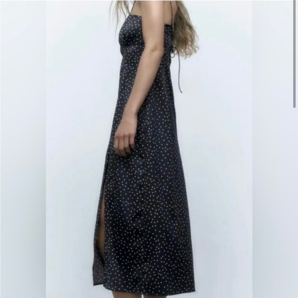 Zara satin dotted dress - Picture 4 of 4